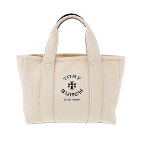 Tory Burch New York used canvas and navy detailed tote